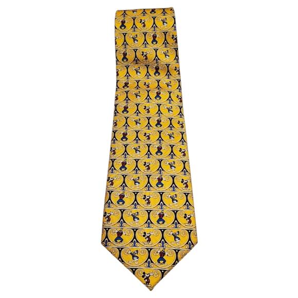 The Disney Store Handmade 100% Silk Mickey Mouse, Goofy and Donald Duck Tie - Picture 1 of 7